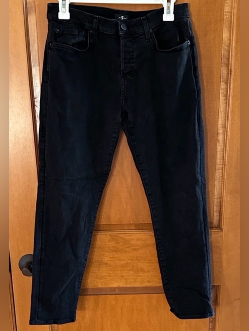 7 For All Mankind Josefina Black Boyfriend Slim Jeans Button Fly 27